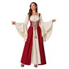 Abaowedding Women Renaissance Costume Medieval Dress Irish Cosplay Burgundy Large