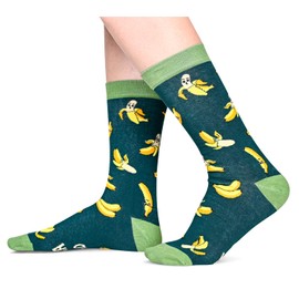 HAPPYPOP 2024 Funny Socks for Men Women Teens - Banana Socks Fruit Socks, Banana Gifts for Banana Lovers