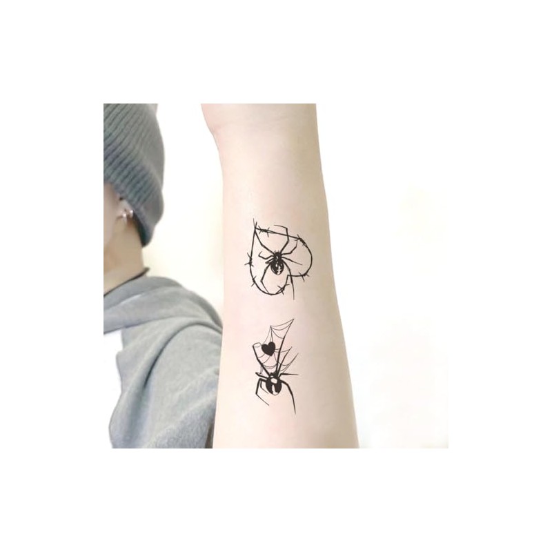 Oottati 2 Sheets Small Tiny Temporary Tattoo Stickers Throns Spider
