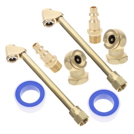 Mikinona 2 Set Heavy Duty Dual Head Air Chuck Set Female Npt Closed Ball Tire Male Tire Air Fill Kits for Durable Copper Construction Quick Connect Feature Portable Design