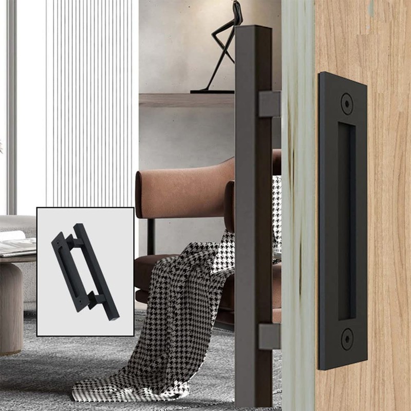 Barn Door Handle, Sliding Door Handles Pull and Flush Set