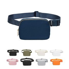 JENCVNL Belt Bag for Women Men, Fashion Bumbags for Ladies Small Crossbody Bags Fanny Pack Lightweight Waist Pack with Adjustable Strap for Running Hiking Workout Traveling (Navy)