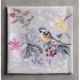 Maison d' Hermine Equinoxe 100% Cotton Grey Set of 4 Napkins 20 Inch by 20 Inch. Perfect for Thanksgiving and Christmas