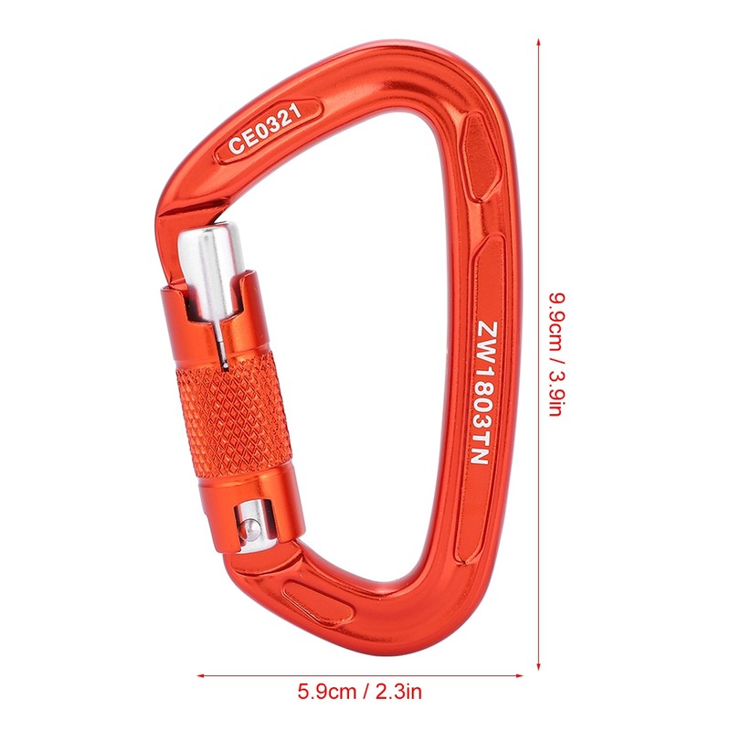 25KN Safety Lock D Buckle Outdoor Rock Climbing Rescue Carabiner