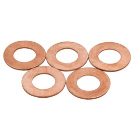 sourcing map Flat Washers Copper Sealing Rings Set Copper Sealing Rings 12 x 24 x 1 mm Pack of 5