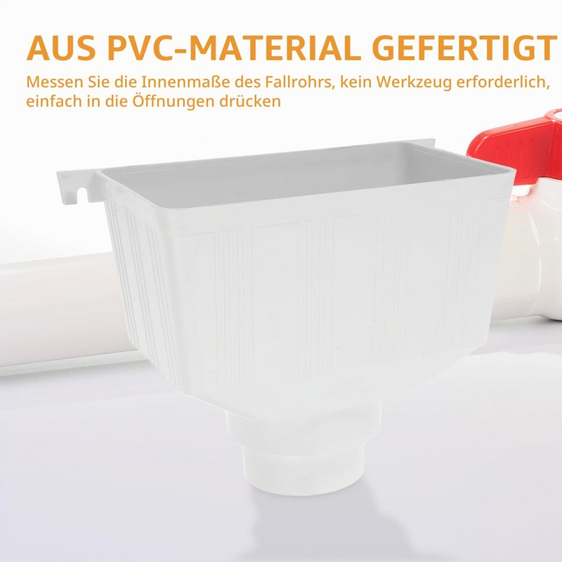 UKCOCO Downpipe Drainage Connection PVC Funnel for Rain Gutter Outdoor
