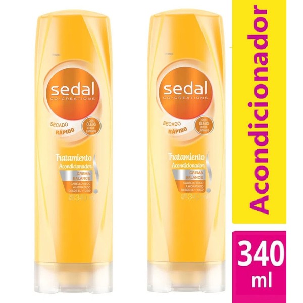 Unilever Sedal Acondicionador Conditioner For Dry Hair Crema Balance Para Cabello Seco Calcium & Keratin, 340 ml / 11.5 fl oz (pack of 2)