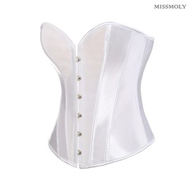 MISS MOLY Women’s Satin Full Bust Corsage Top for Slimming Effect, Flat Belly, Full Bust Corset with Thong - Quilted xl