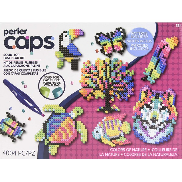 Perler Colors of Nature Deluxe Box Caps Beads Kit, 4000pcs