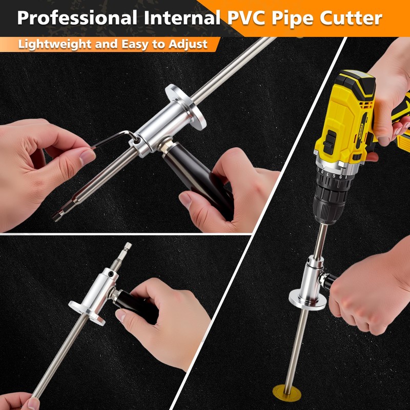 ZJFLNZYC Internal/Inside PVC-ABS Pipe Cutter Tool for Drill,with Handle and