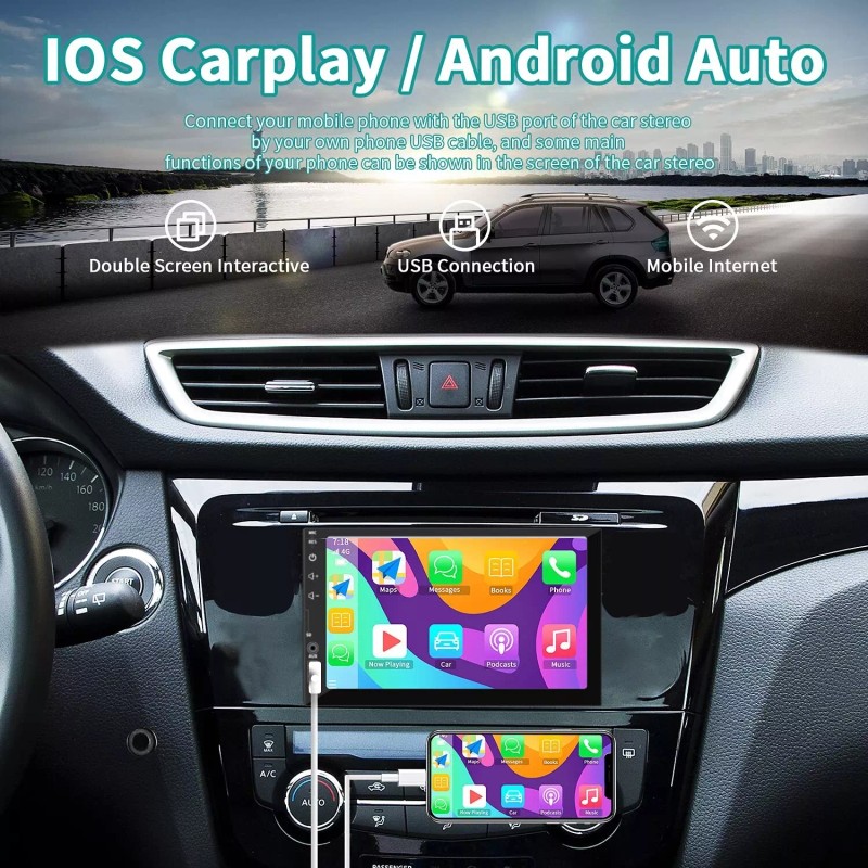 SANPTENT Double Din Car Stereo Radio Audio Receiver Compatible with