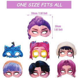 JINLAIYUN 12 mascherine decorative per compleanno, maschera per cartoni animati, decorazione di compleanno, per cosplay, accessori per feste (KPP)
