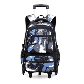 NIWEIYA Rolling Backpack for Boys School Backpack with Wheels for Boys Wheeled Bookbags Trolley School Bags for Teens