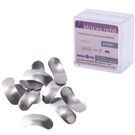 EASYTODENTA - Bandas de matriz dental 50 unidades de sistema de matrices metálicas contorneadas seccionales de 50 μm para recambio interproximal de dientes (mediano)