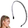 Traziewell Glitter Headbands for Adults Silver Headband Rhinestone Beaded Headbands