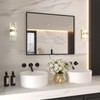 LOAAO 40"X32" Black Rectangle Bathroom Mirror Wall, Matte Black Aluminum