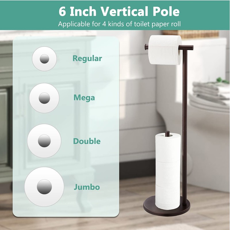 Free Standing Toilet Paper Holder Stand, Oil Rubbed Bronze Toilet