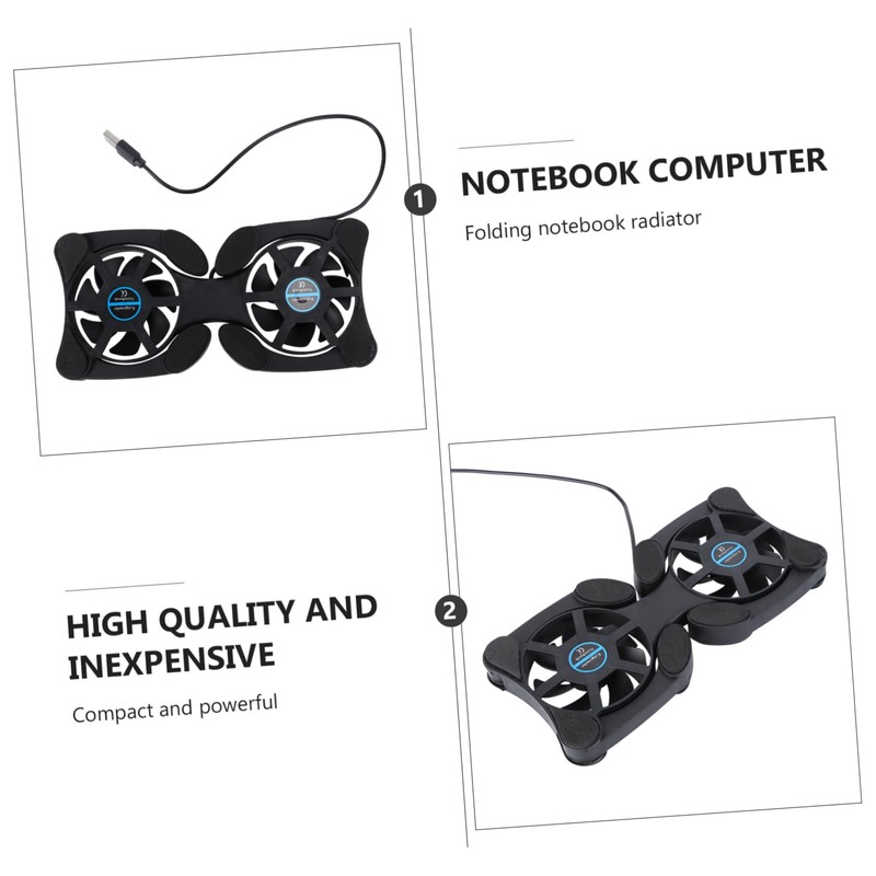 Gatuida Portable Notebook Cooling Pad 2 Fans Laptop Cooler Large