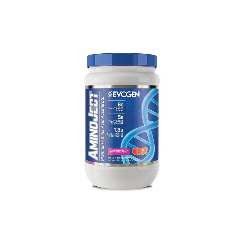 Aminoácidos BCAA Evogen AminoJect Sandía 477g Suplemento Polvo Deportivo