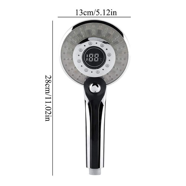 CYTGOUPER LED Duschkopf, 3 Farben Brausekopf Dusche Mit LED Temperaturkontrolle,