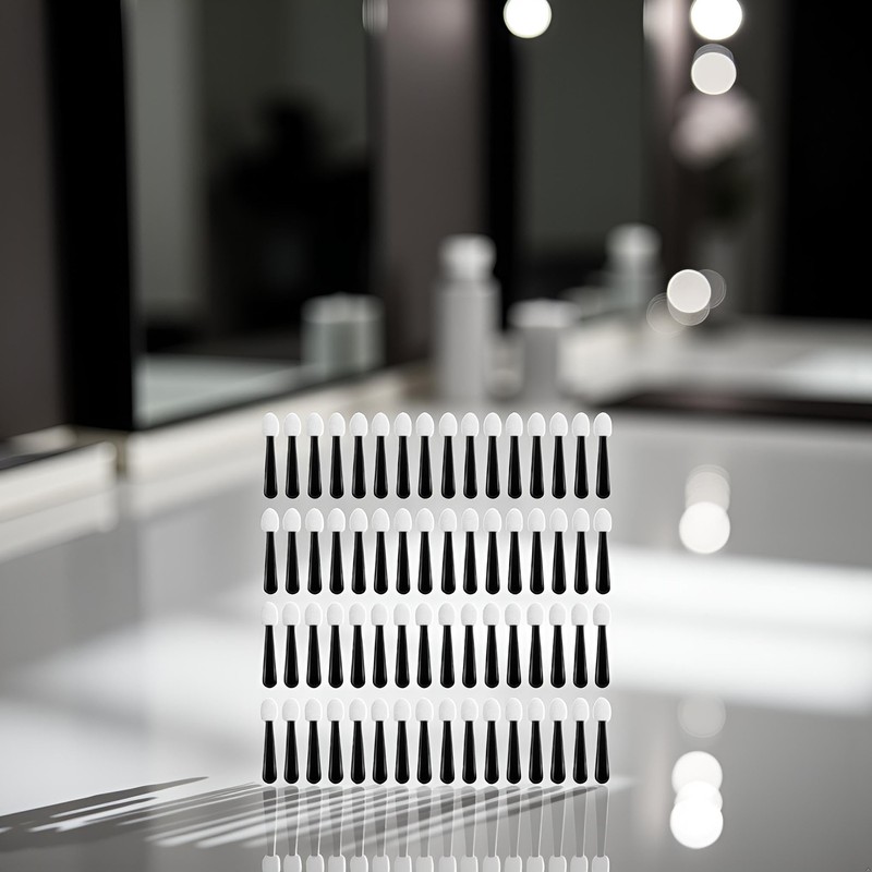 100Pcs Black White Small Eyeshadow Applicators Eye Shadow Sponge Applicator