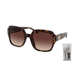 Tory Burch TY7143U 172813 56M Dark Tortoise/Light Dark Brown Gradient Square Sunglasses for Women + BUNDLE with Designer iWear Eyewear Kit