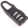 Black Zinc Alloy Three-Wheel Mini Code Lock Luggage Zipper Lock