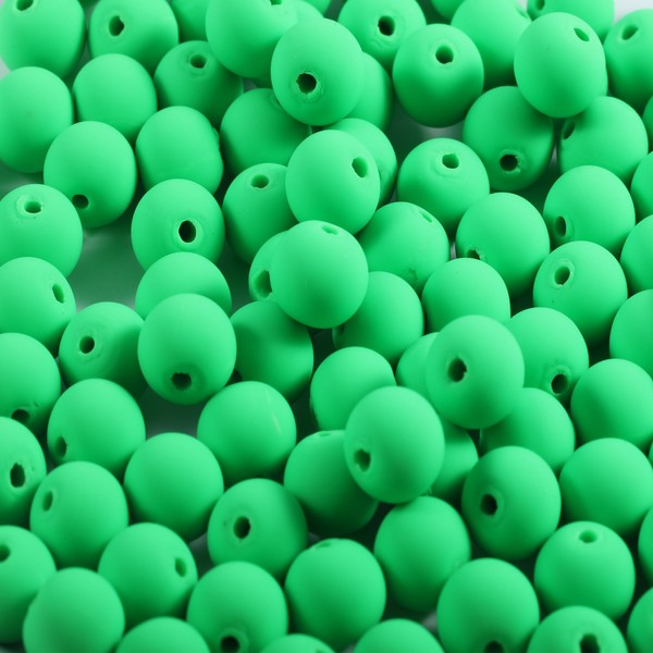 200Pcs Light Green Clay Beads for Bracelets Making, 8mm Round