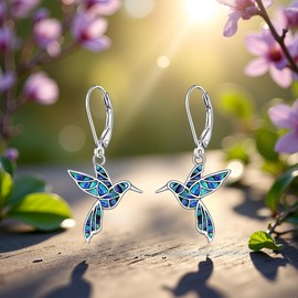 Hummingbird Earrings for Women Sterling Silver Hummingbird Earrings Dangle Jewelry Gifts for Women Unique Christmas Birthday Gifts