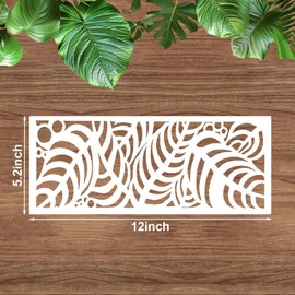 Ktxaby 18 Pcs 12 x 5.2 Inch Mixed Stencils,Leaf Floral Plant Texture Templates for Painting on Wood,Texture Background Stencil Set for Drawing Home DIY Craft