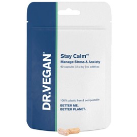 DR.VEGAN Stay Calm | for Stress & Anxiety | 60 Capsules | Two-A-Day | Including Ashwagandha KSM-66 150mg, Cordyceps 150mg, Rhodiola 100mg, Schisandra 100mg
