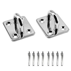 UTwaySteelPro Rectangular M10 Stainless Steel pad Eye Plate Heavy Duty for securing and Installing sandbags Hanging Baskets Swings,2pcs