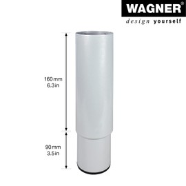 WAGNER Telescopic Furniture Leg / Table Leg / Adjustable Foot Diameter 60 x 160-250 mm Extendable Industrial Steel Powder-Coated Light Grey - 12181901