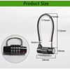 4 Digit Combination Padlock, 6.9 Inch Long Shackle Cable Lock