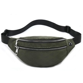 MOCE Waist Bag Fanny Pack for Men & Women Fashion Water Resistant Hip Bum Bag with Adjustable Belt for Travel Hiking Running Outdoor Sports.(Dark Green02)