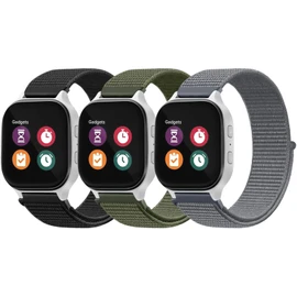 GEAK Kids Nylon Bands Compatible with Gizmo Watch 3 2 1 Band Replacement/Cosmo Jr Track Watch Band, 3 Pack 20mm Quick Release Pins Breathable Velcro Nylon Loop for Gizmo Watch Band Kids Girls Boys