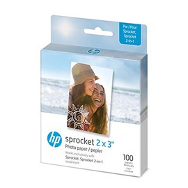HP Sprocket 2x3" Premium Zink Sticky Back Photo Paper (100 Sheets) Compatible with HP Sprocket Photo Printers, Original Version.