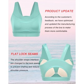 RUNNING GIRL High Impact Sports Bras for Women,Racerback Green Bra Workout Crop Tank Tops Longline Sports Bra Push up(WX2667 Green M)