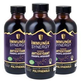 Fruitomed Immunia SYNERGY - Elderberry Supplement for Immune System Support - Powerful Natural Antioxidant. POLYPHENOLS: Anthocyanins, Quercetins. Elderberries from Canada. (3 bottles)
