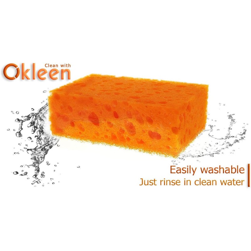Okleen Orange Multi Use Scrub Sponge. Made in Europe. 18