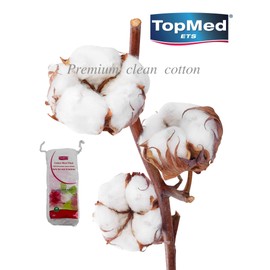 Top Med Baumwollfalten, 100 g, reine Baumwolle, 2 Stück