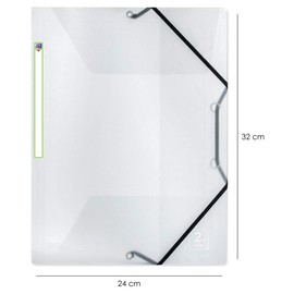 Oxford 2nd Life A4 Corner Folder with Clear PP Cover, 4 Colours, Pack of 4