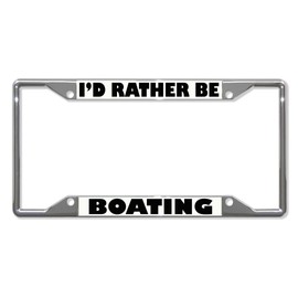 Fastasticdeals I'd Rather Be Boating License Plate Frame Tag Holder Cover