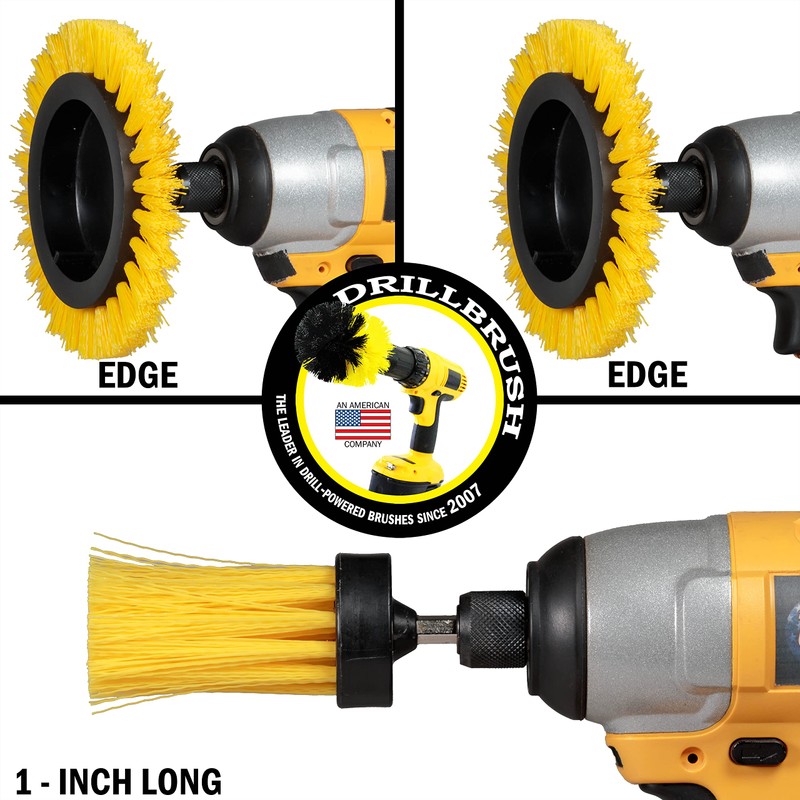 Tile and Grout Cleaning Drill Brush Set - 3 pack