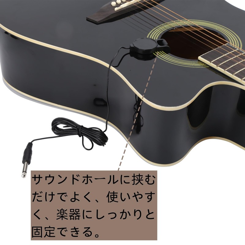 Walfront Clip-on Pickup Guitar Lightweight Portable Microphone Piezo Pickup Command