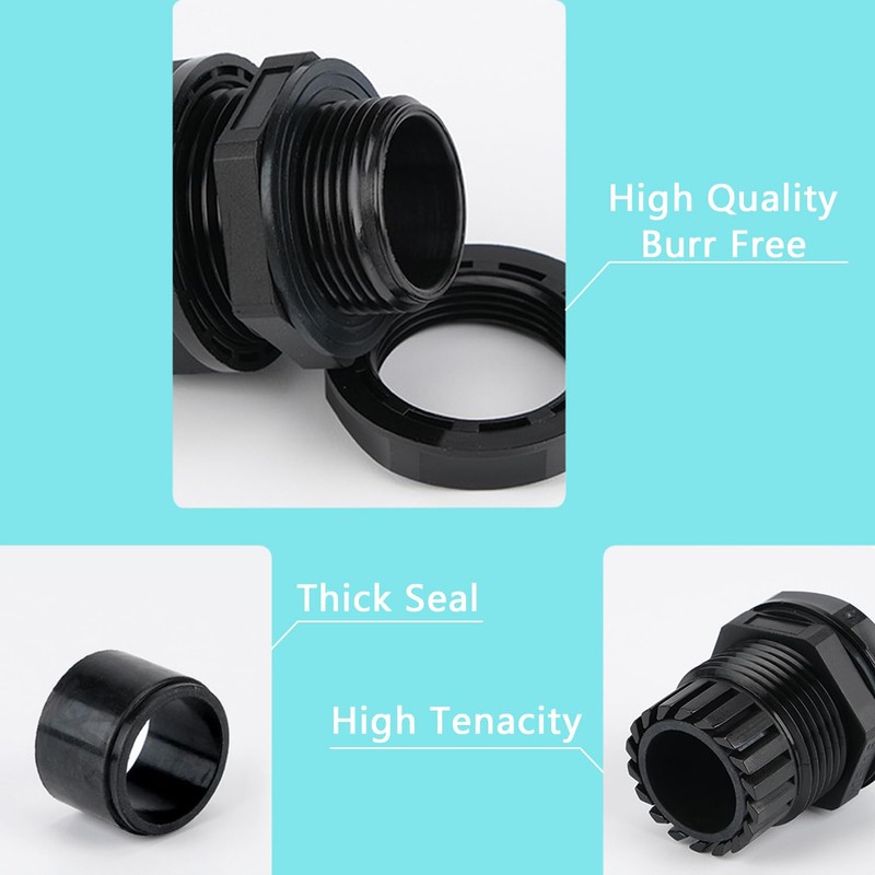 Aandxmok 60 Pack NPT 1/2" Thread 6-12mm,Black Nylon Waterproof Cable