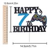 Decoración para tarta de video juego de feliz séptimo cumpleaños,