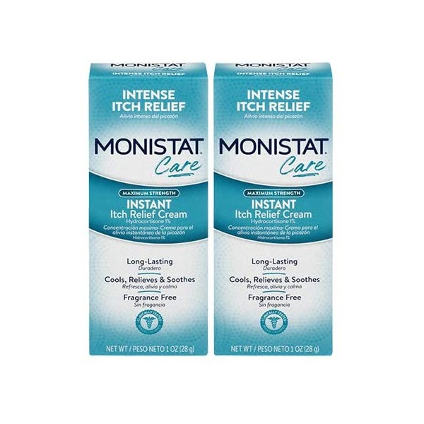 Monistat Care Instant Itch Relief Cream | Maximum Strength | 1 OZ | 2 Pack