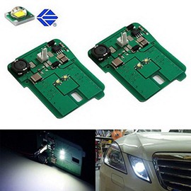 iJDMTOY White LED Parking Position Lights Compatible With 2010-2013 Mercedes W212 E-Class E350 E550 E63 AMG Pre-LCI, Includes (2) Xenon Match Xenon White Parking Light Circuit Boards
