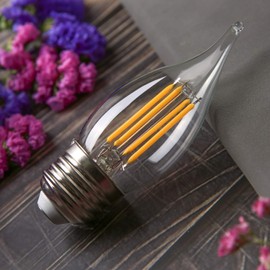 C35/CA11 Chandelier led Light Bulbs, Dimmable 4W Equivalent to 40W LED Candelabra Bulbs, 2700K Warm White, E26 Standard Base LED Bulbs, Flame Tip (12 Pack)
